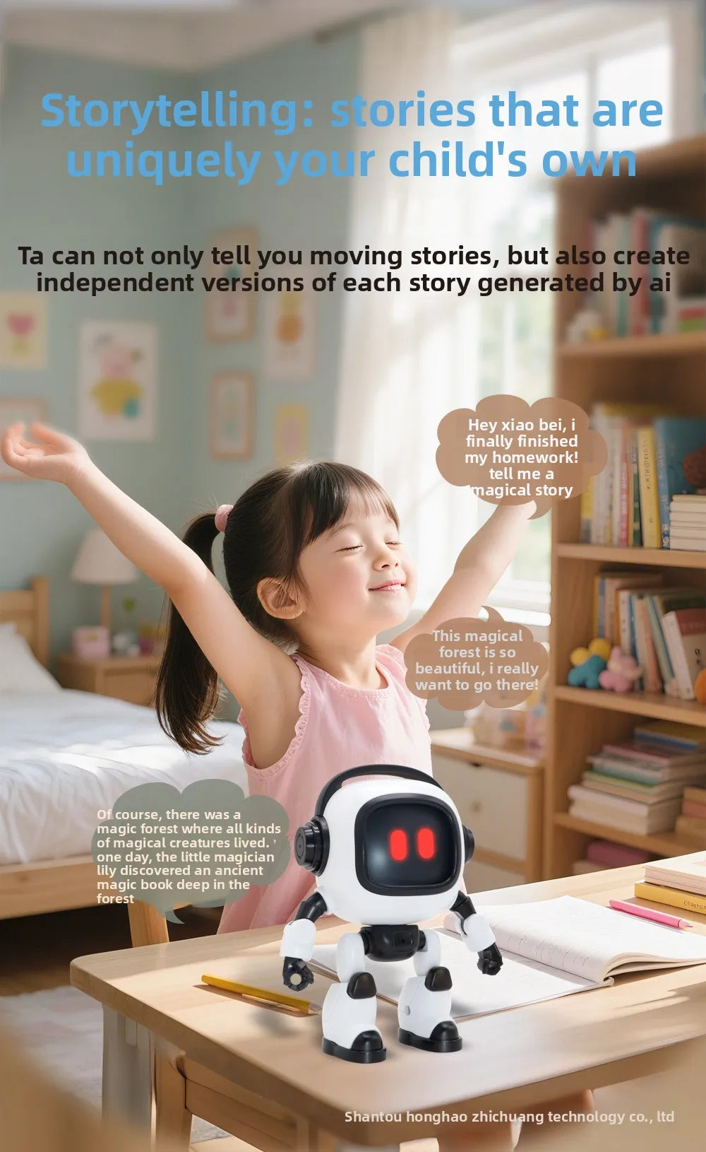AI Interactive Desk Robot with Voice Recognition Feature Talking Companion, Learning Games, Educational Toy for Kids