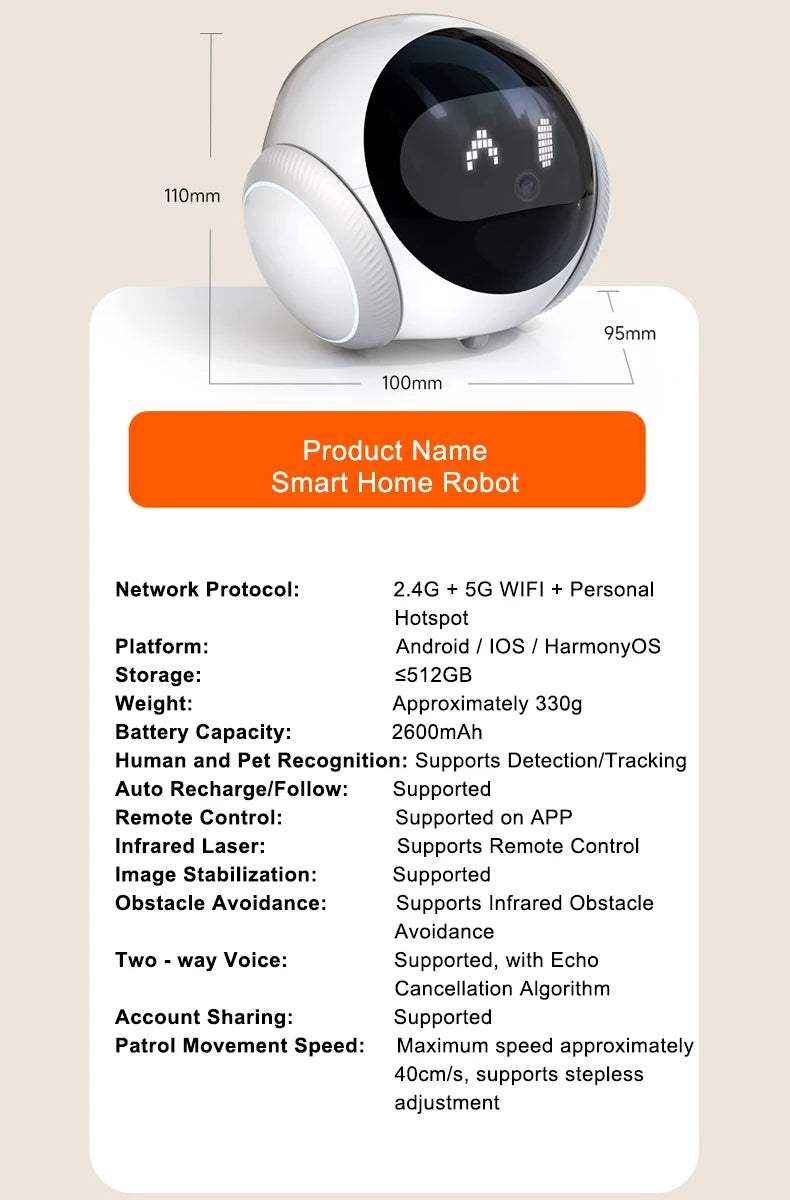 2025Famue Automatic Charging Robot Camera HD 5G WIFI IP Camera Pet Mobile Tracking Night Vision CCTV Remote View TUYA APP Camera